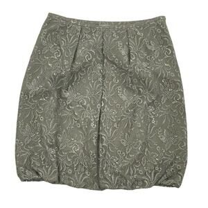 Ann Taylor Loft Skirt Women's 8 Metallic Silver Lace Fully Lined Balloon Hem